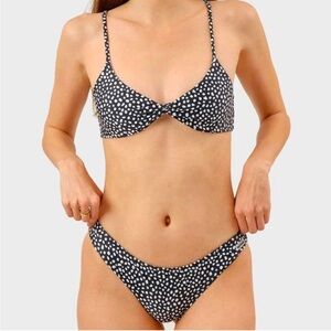 Blackbough Black & White Polka Dot Bikini Set sz S